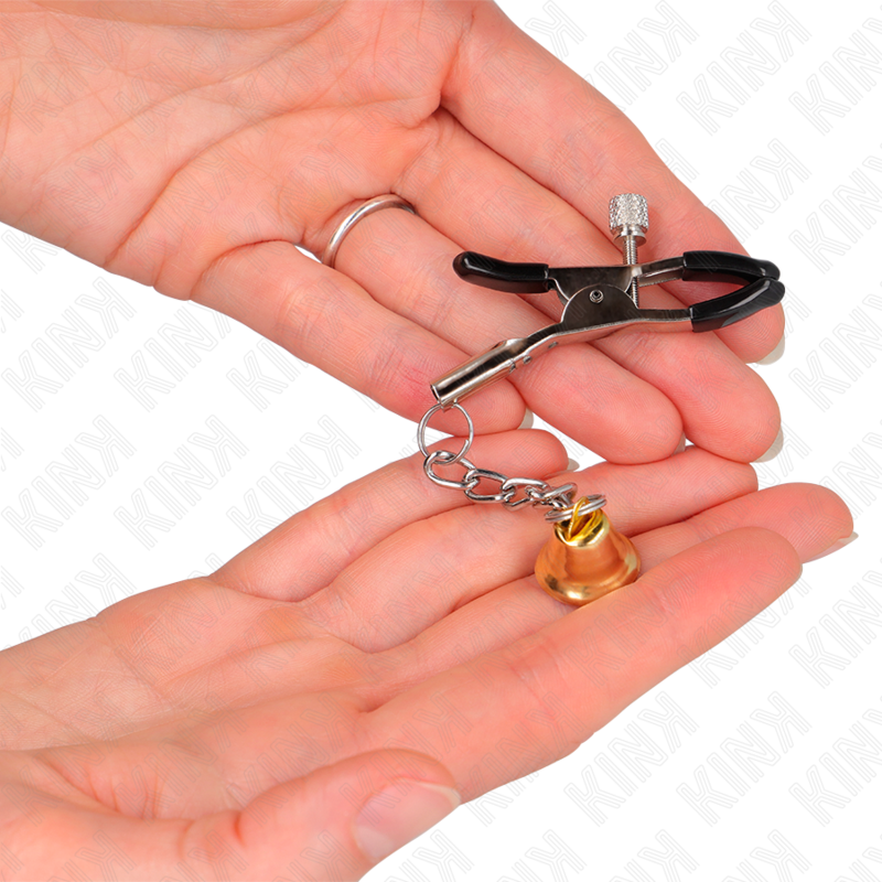 KINK - GOLD BELL PENDANT NIPPLE CLAMPS 6 CM - Amore24