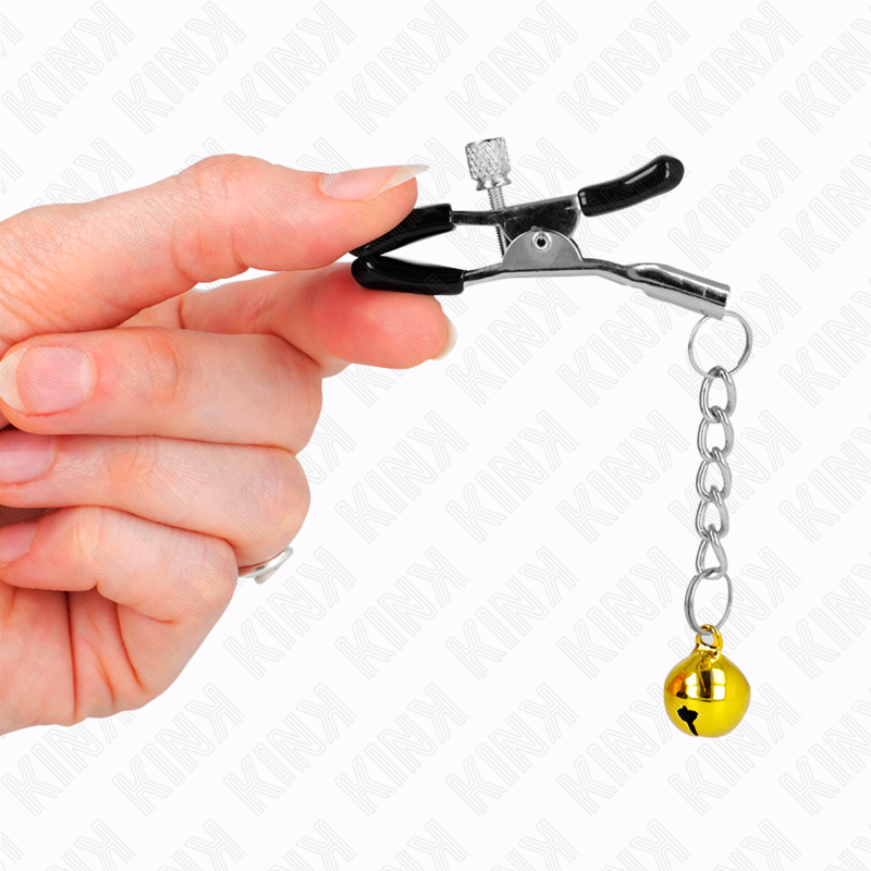 KINK - GOLD JINGLE BELL PENDANT NIPPLE CLAMPS 6 CM - Amore24