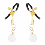 KINK - GLASS BEAD NIPPLE CLAMPS GOLD 6 CM - Amore24