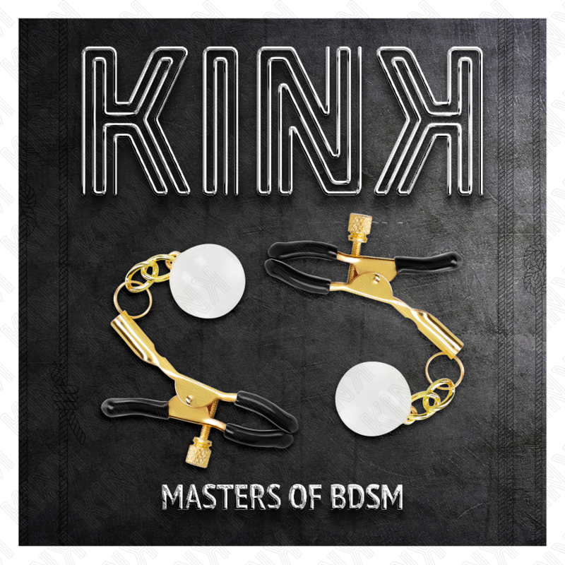 KINK - GLASS BEAD NIPPLE CLAMPS GOLD 6 CM - Amore24
