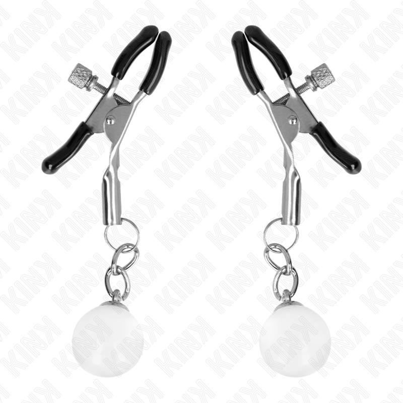 KINK - GLASS BEAD NIPPLE CLAMPS SILVER 6 CM - Amore24
