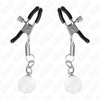 KINK - GLASS BEAD NIPPLE CLAMPS SILVER 6 CM - Amore24