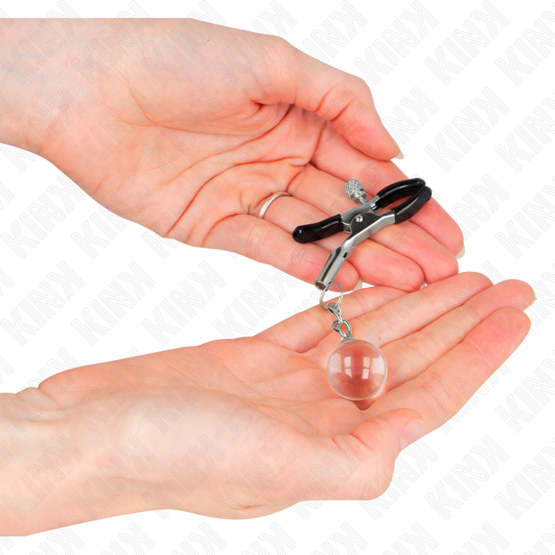 KINK - GLASS BEAD NIPPLE CLAMPS SILVER 6 CM - Amore24