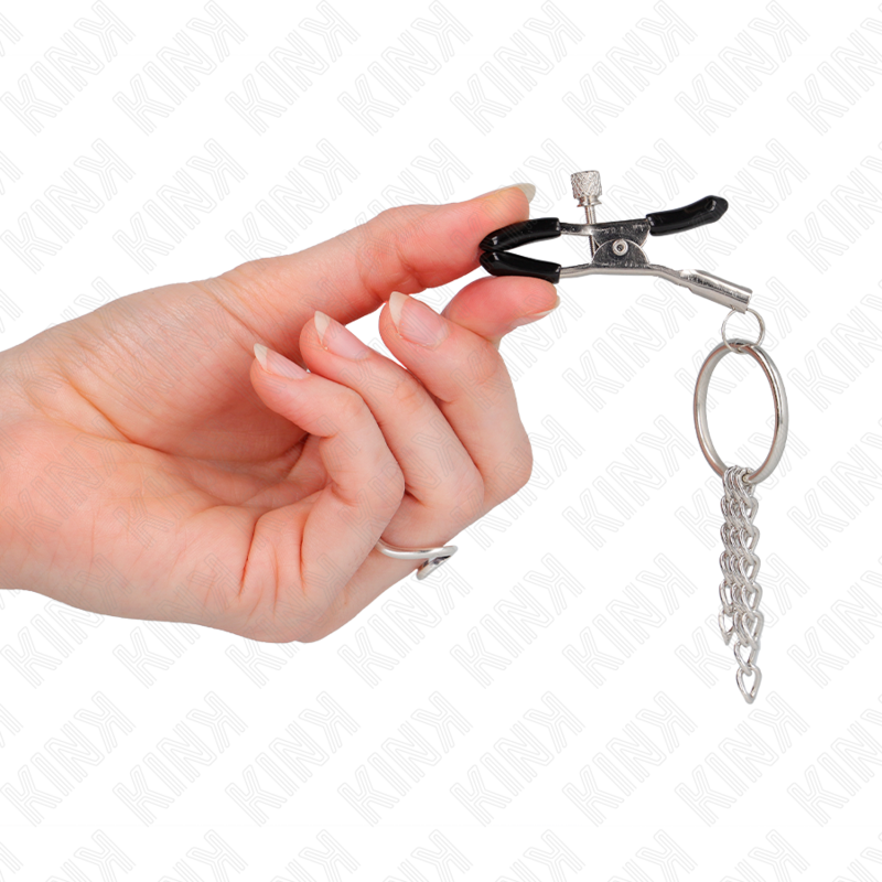 KINK - O RING NIPPLE CLAMP AND LITTLE CHAIN SILVER 6 CM - Amore24