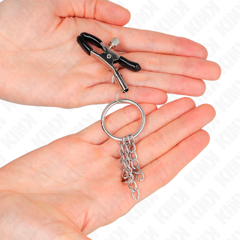KINK - O RING NIPPLE CLAMP AND LITTLE CHAIN SILVER 6 CM - Amore24