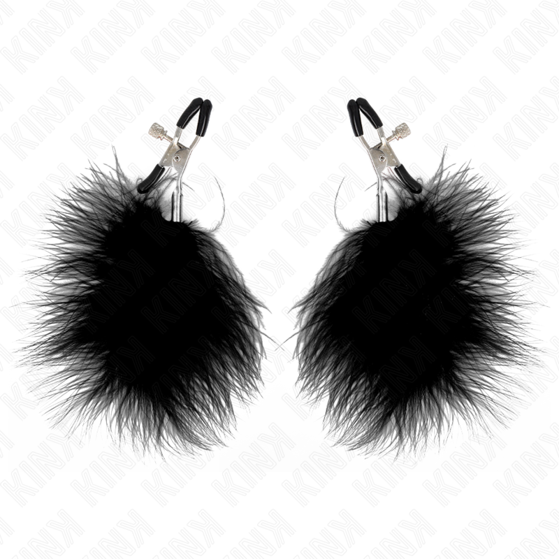KINK - FEATHER NIPPLE CLAMP BLACK 7 CM - Amore24