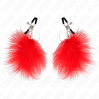 KINK - FEATHER NIPPLE CLAMP RED 7 CM - Amore24