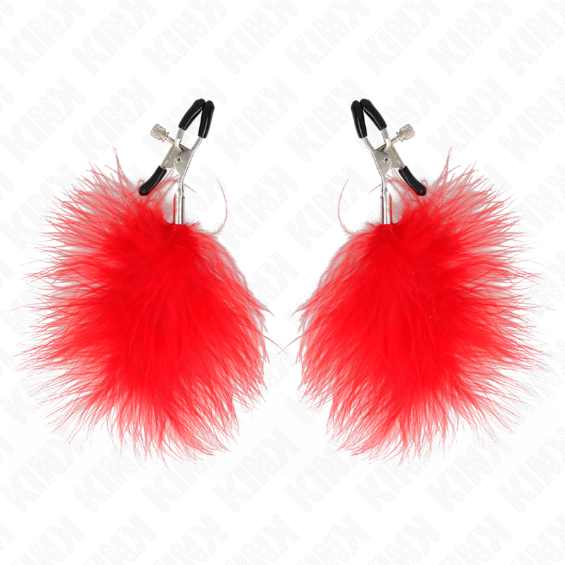 KINK - FEATHER NIPPLE CLAMP RED 7 CM - Amore24