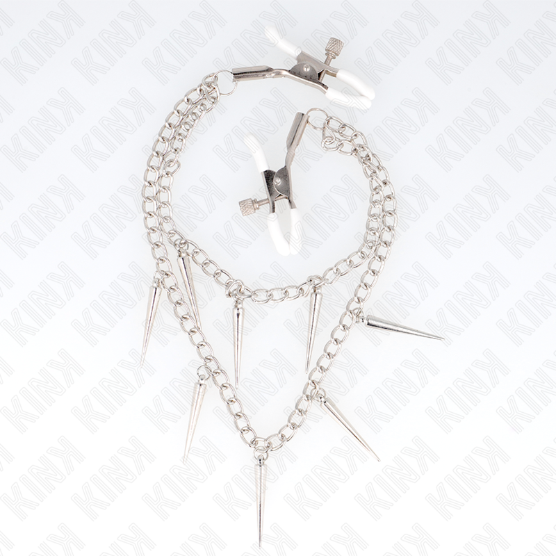 KINK - NIPPLE CLAMPS WITH SPIKES CHAINS 30 CM - Amore24