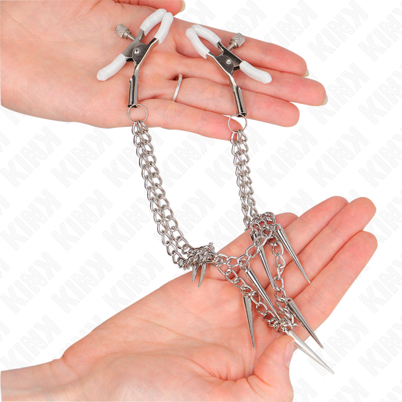 KINK - NIPPLE CLAMPS WITH SPIKES CHAINS 30 CM - Amore24