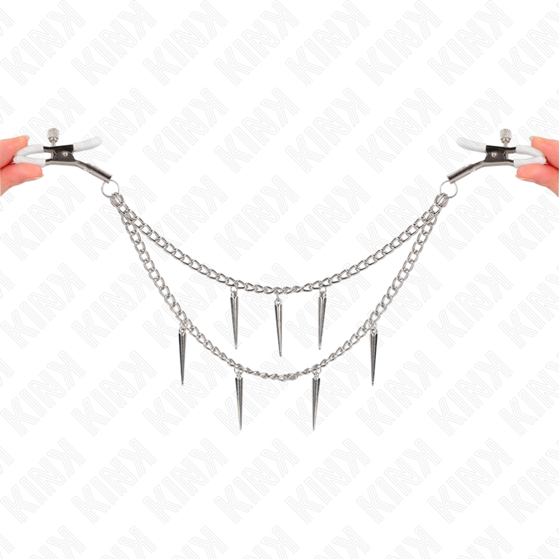 KINK - NIPPLE CLAMPS WITH SPIKES CHAINS 30 CM - Amore24