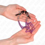 KINK - NIPPLE CLAMPS WITH 3 CHAINS PURPLE 20/23/28 CM - Amore24