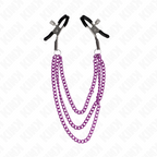KINK - NIPPLE CLAMPS WITH 3 CHAINS PURPLE 20/23/28 CM - Amore24