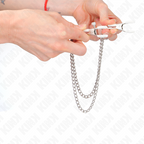KINK - NIPPLE CLAMPS WITH 2 THIN CHAINS SILVER 20/23 CM - Amore24