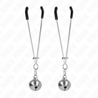KINK - THIN BELL NIPPLE CLAMPS SILVER 7 CM - Amore24