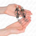 KINK - JAPANESE CLOVER NIPPLE CLAMPS WITH LITTLE CHAINS SILVER - Amore24