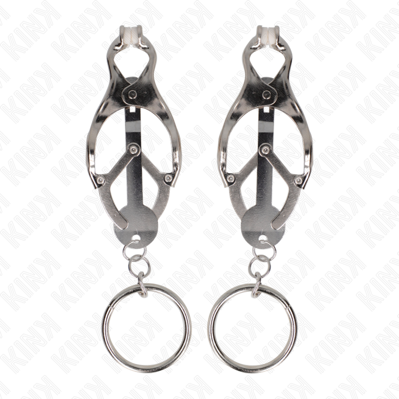 KINK - O-RING JAPANESE CLOVER NIPPLE CLAMPS SILVER - Amore24