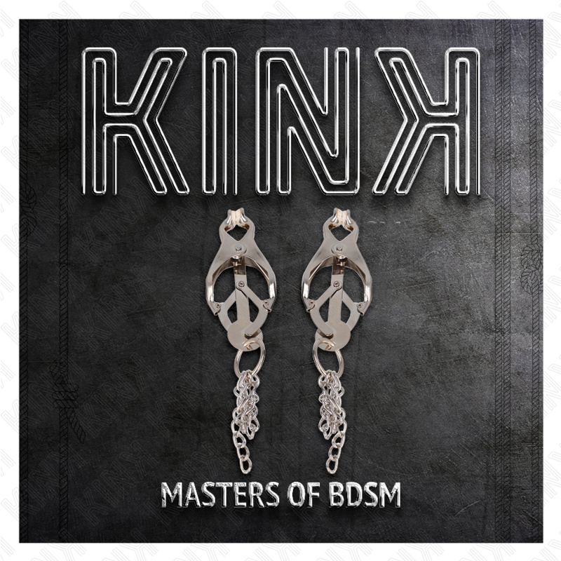 KINK - JAPANESE CLOVER NIPPLE CLAMPS WITH LITTLE CHAINS SILVER - Amore24