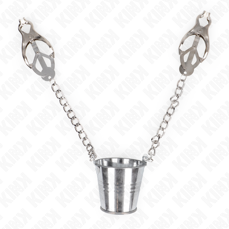 KINK - NIPPLE CLAMPS WITH A BUCKET SILVER - Amore24