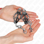 KINK - JAPANESE CLOVER NIPPLE CLAMPS WITH HOOKS SILVER - Amore24