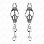 KINK - JAPANESE CLOVER NIPPLE CLAMPS WITH HOOKS SILVER - Amore24