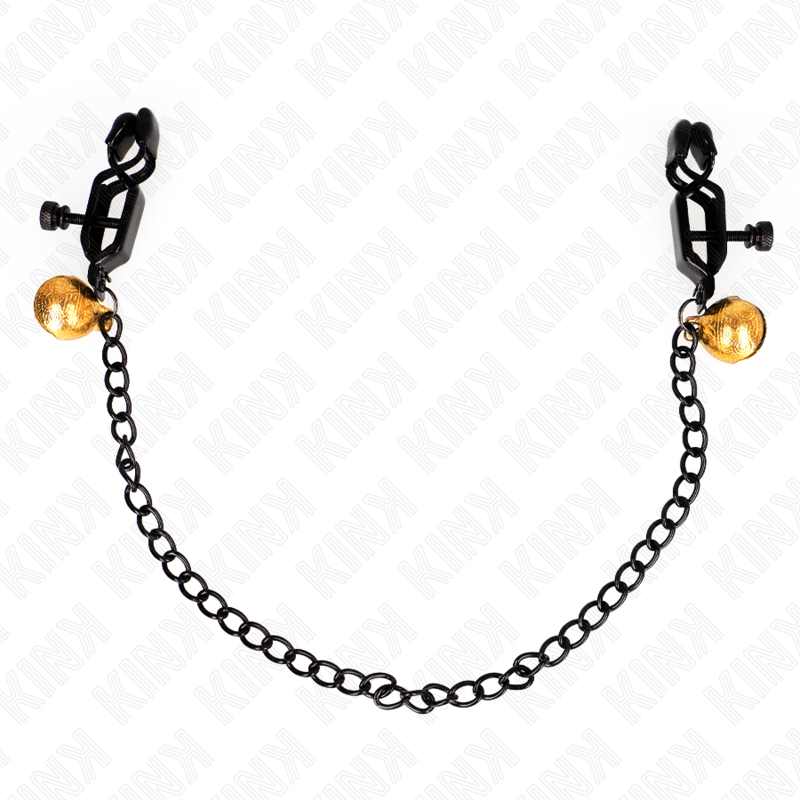KINK - FLAT CHAIN NIPPLE CLAMPS AND BELL SILVER 30 CM - Amore24