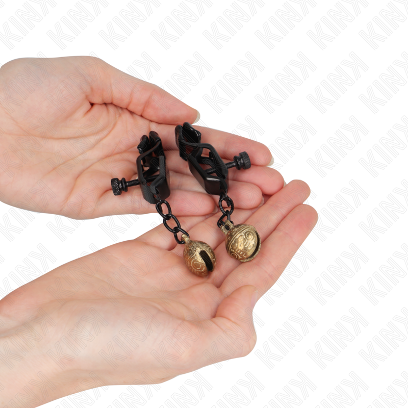 KINK - BELL JAW STYLE NIPPLE CLAMPS BLACK 7 CM - Amore24