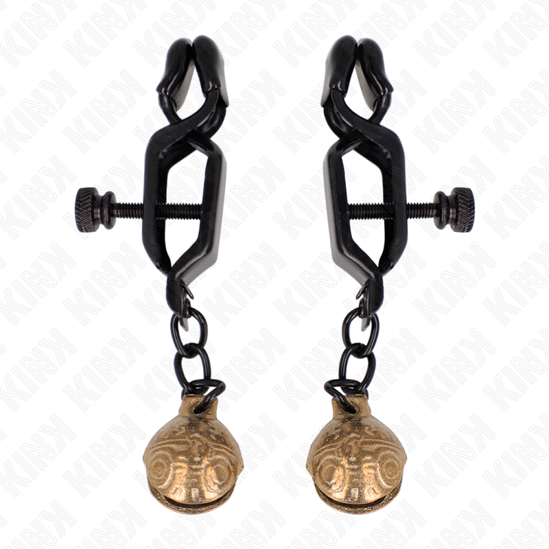 KINK - BELL JAW STYLE NIPPLE CLAMPS BLACK 7 CM - Amore24