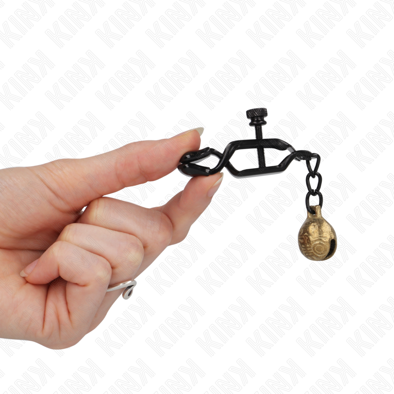 KINK - BELL JAW STYLE NIPPLE CLAMPS BLACK 7 CM - Amore24