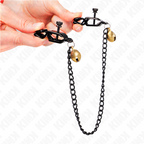KINK - FLAT CHAIN NIPPLE CLAMPS AND BELL SILVER 30 CM - Amore24