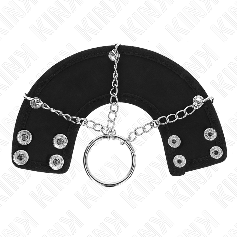 KINK - PENIS RING 4 CM CHAIN 7 CM METAL WITH LEATHER BELT - Amore24