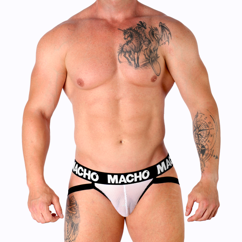 MACHO - MX26X1 JOCK GRID WHITE XL - Amore24