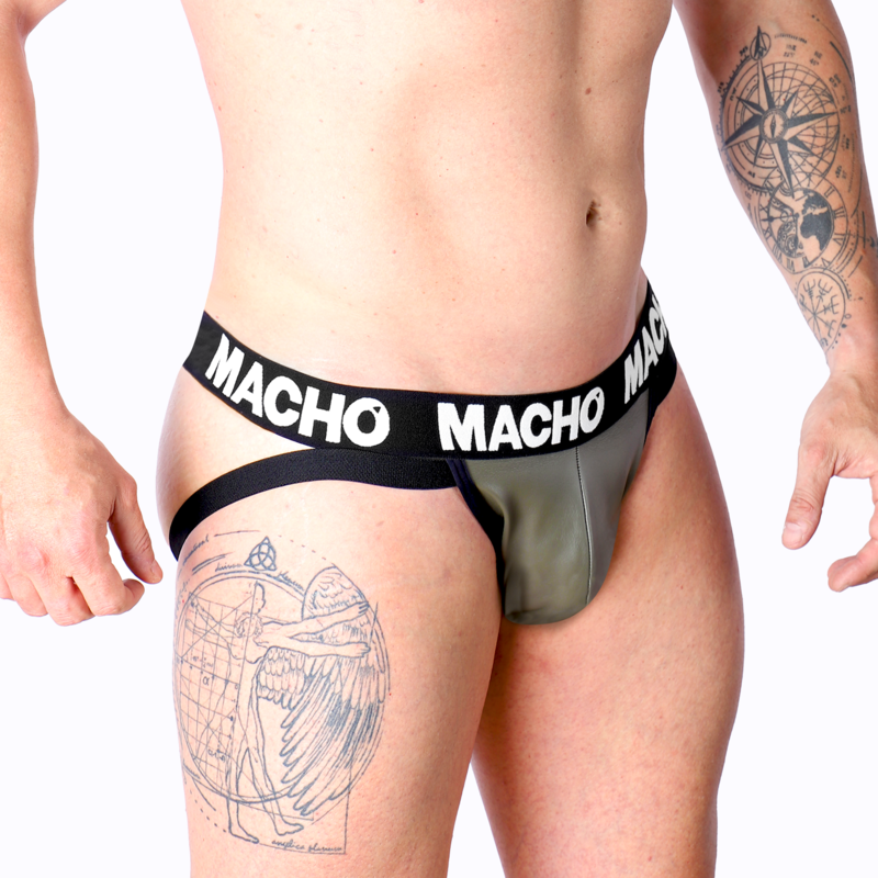 MACHO - MX27GR LEATHER JOCK GRAY BEIGE XL - Amore24