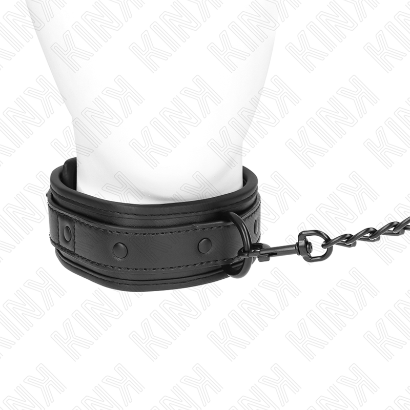KINK - NEOPRENE BONDAGE COLLAR MODEL 2 WITH BELT 78 CM ADJUSTABLE 37.5 X 49.5 CM - Amore24