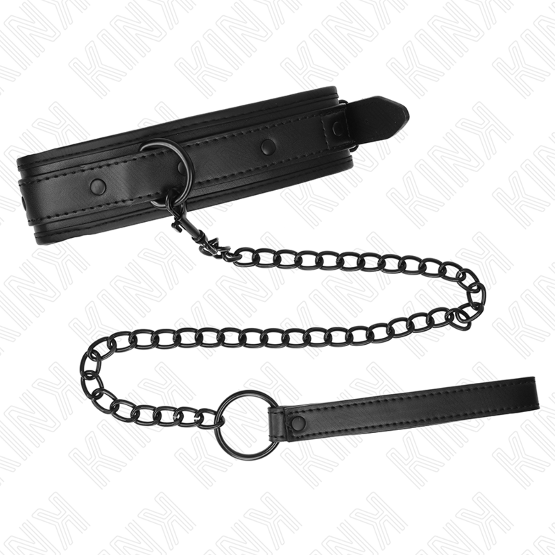 KINK - NEOPRENE BONDAGE COLLAR MODEL 2 WITH BELT 78 CM ADJUSTABLE 37.5 X 49.5 CM - Amore24