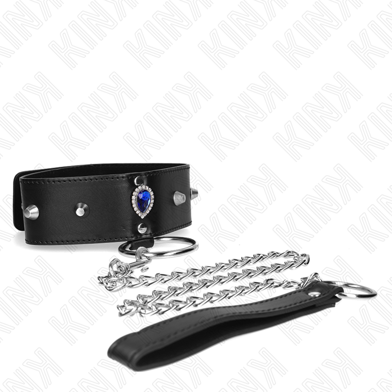 KINK - NECKLACE 65 CM WITH STRAP WITH BLUE DIAMONDS ADJUSTABLE 36-43 CM X 5 CM - Amore24