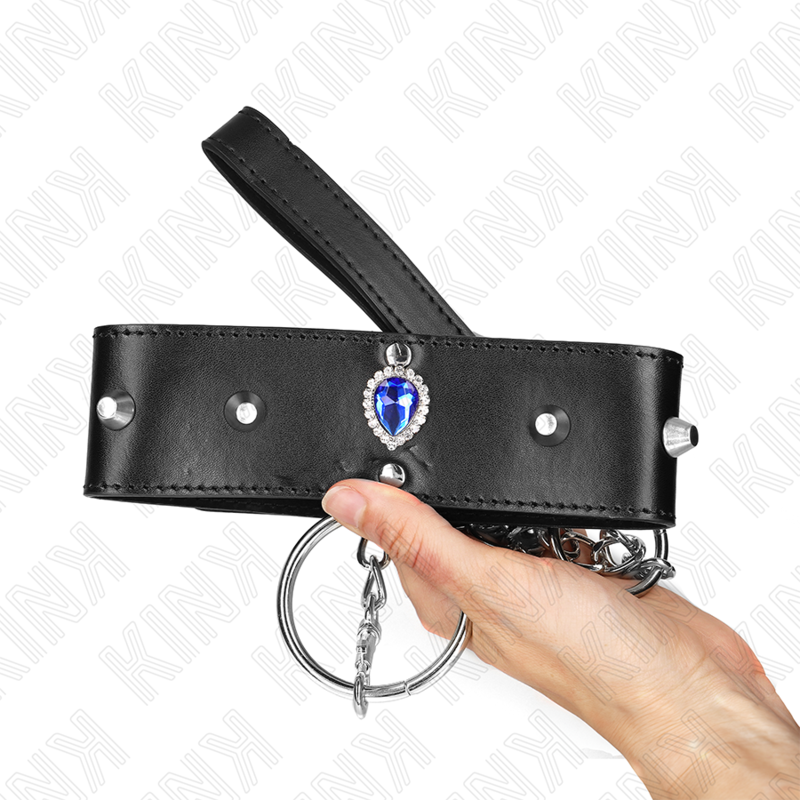 KINK - NECKLACE 65 CM WITH STRAP WITH BLUE DIAMONDS ADJUSTABLE 36-43 CM X 5 CM - Amore24