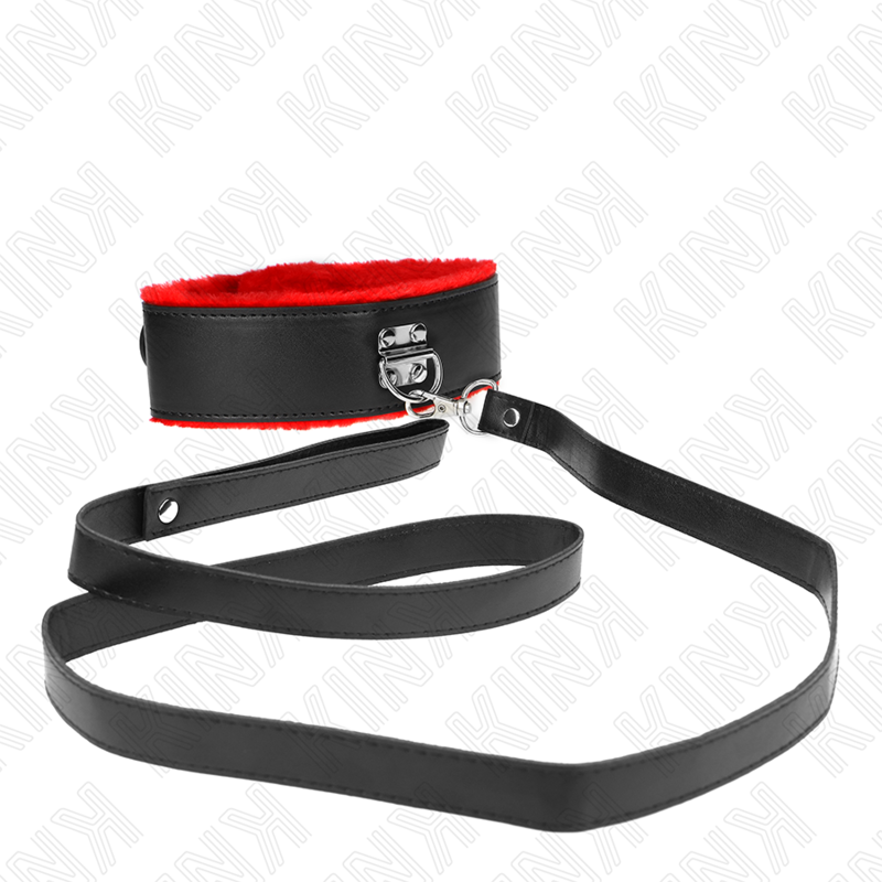 KINK - NECKLACE WITH BELT 116 CM WITH RED LEATHER STRAP ADJUSTABLE 40-48 CM X 6 CM - Amore24
