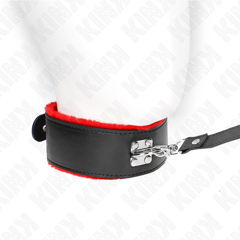 KINK - NECKLACE WITH BELT 116 CM WITH RED LEATHER STRAP ADJUSTABLE 40-48 CM X 6 CM - Amore24