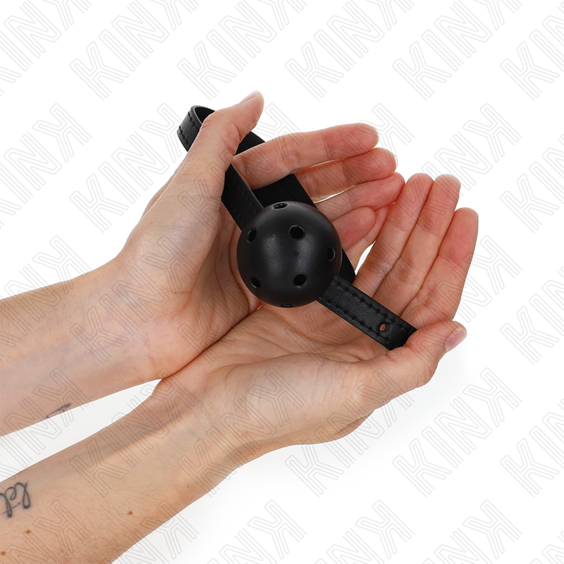 KINK - SIMPLICITY BLACK BREATHABLE BALL 4.5 CM GAG 62 x 1.5 CM - Amore24