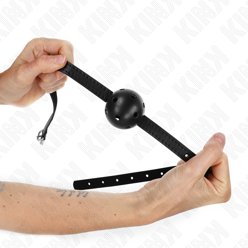 KINK - SIMPLICITY BLACK BREATHABLE BALL 4.5 CM GAG 62 x 1.5 CM - Amore24