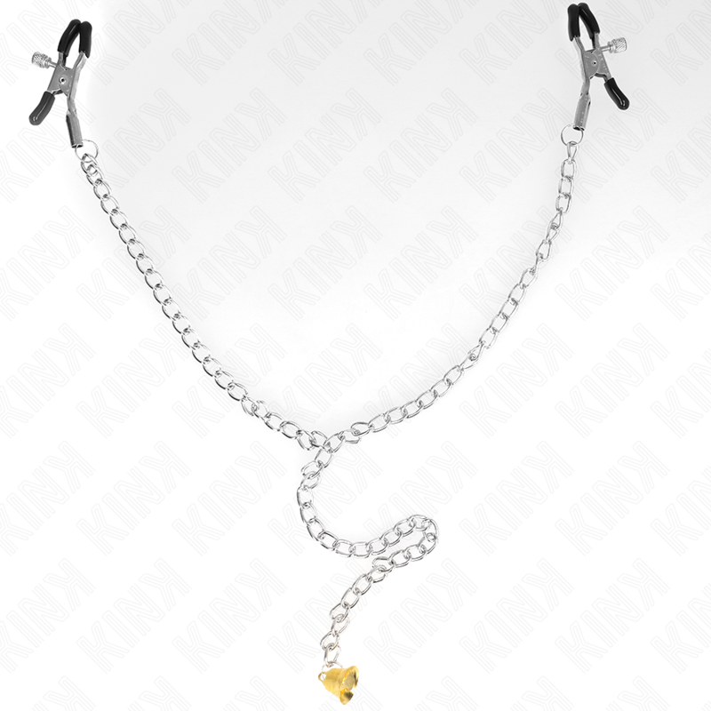 KINK - CHAIN NIPPLE CLAMPS WITH HORN PENDANT 30 CM - Amore24