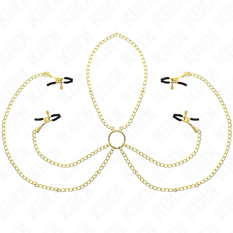 KINK - 4 NIPPLE AND CLIT CLAMPS ADJUSTABLE GOLD - Amore24