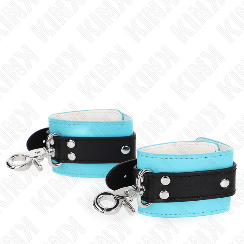 KINK - PREMIUM LOCKABLE WRIST RESTRAINTS BLACK / BLUE ADJUSTABLE 21-28 CM X 5.5 CM - Amore24