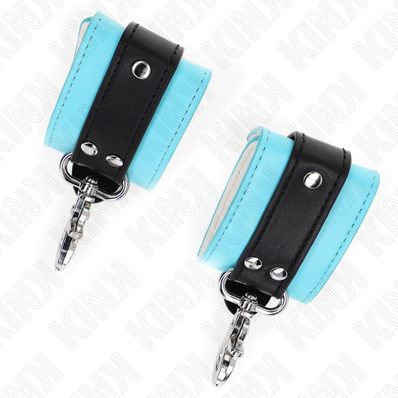 KINK - PREMIUM LOCKABLE WRIST RESTRAINTS BLACK / BLUE ADJUSTABLE 21-28 CM X 5.5 CM - Amore24