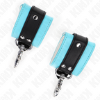 KINK - PREMIUM LOCKABLE WRIST RESTRAINTS BLACK / BLUE ADJUSTABLE 21-28 CM X 5.5 CM - Amore24