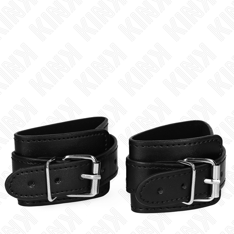 KINK - LOCKABLE DUNGEON WRIST RESTRAINTS BLACK ADJUSTABLE 21-28 CM X 5.5 CM - Amore24