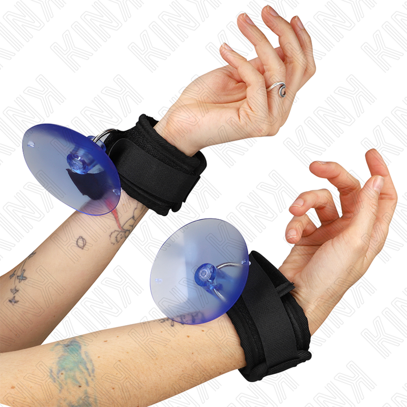 KINK - SUCTION CUP WRIST RESTRAINTS BLACK 29-40 CM X 5 CM - Amore24
