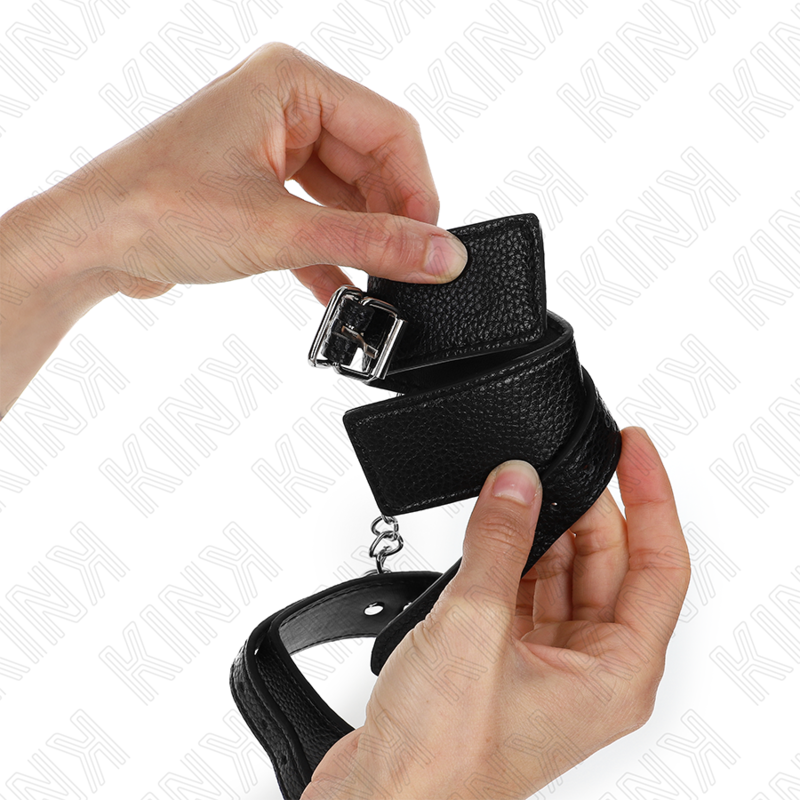KINK - SNAKE PATTERN WRIST RESTRAINTS BLACK ADJUSTABLE 20-28 CM X 5.4 CM - Amore24