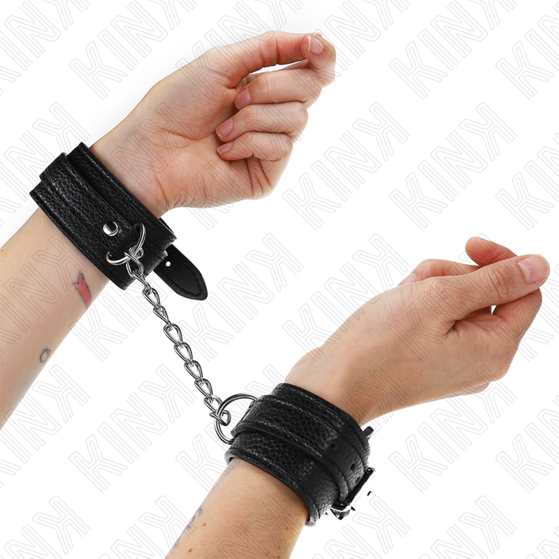 KINK - SNAKE PATTERN WRIST RESTRAINTS BLACK ADJUSTABLE 20-28 CM X 5.4 CM - Amore24